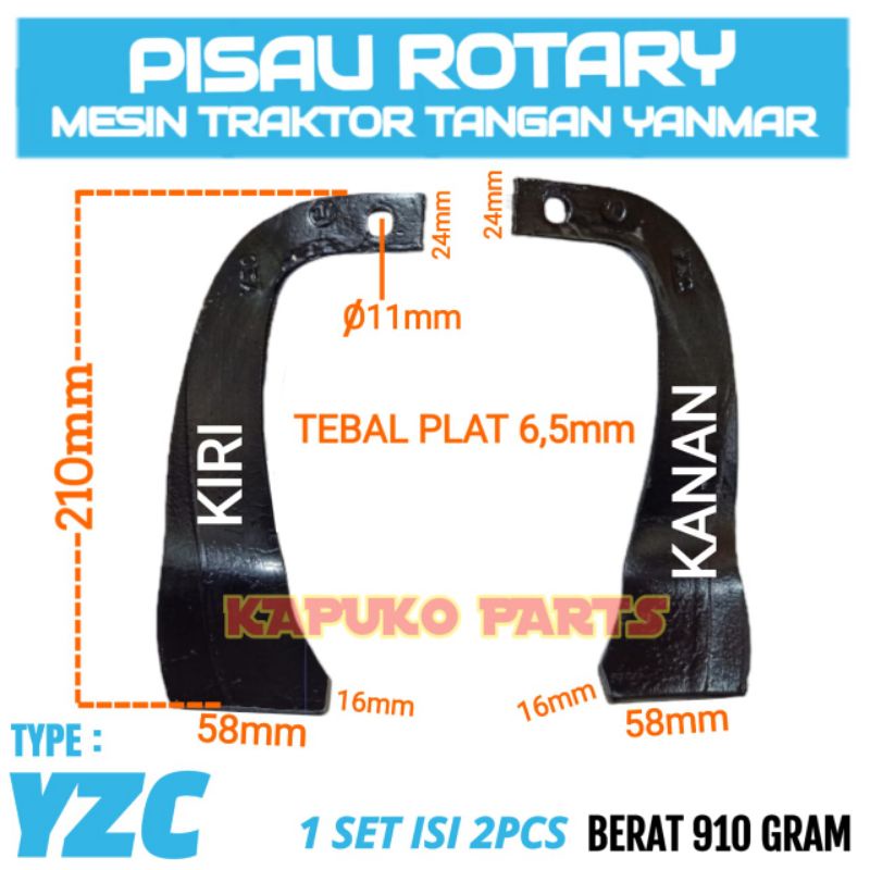 YZC PISAU ROTARY UNTUK MESIN TRAKTOR TANGAN YANMAR