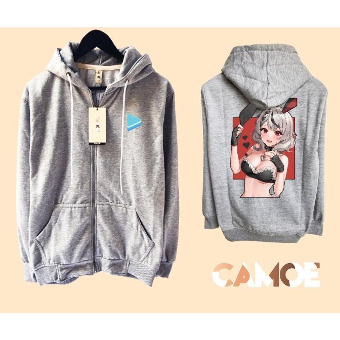 Jaket Hoodie Zipper vTuber Hololive Sakamata Chloe Bunny Girl