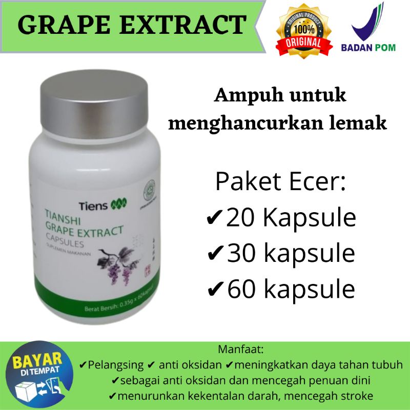GRAPE EXTRACT TIENS/ GRAPE EXTRACT CAPSULE/GRAPE EXTRACT/ GRAPE TIENS/ PELANGSING TIENS/PENGHANCUR L