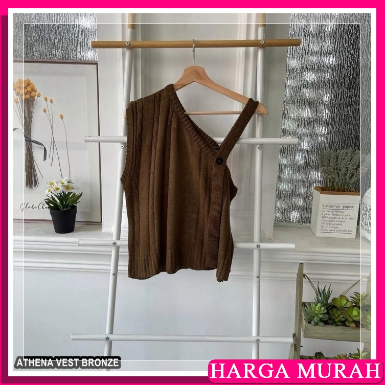 Azura Vest By Alfashion Ld 100-120Cm Allsize Fit To Xxl Vest Wani PU882 Rompi Rajut Wanita Athena Ve