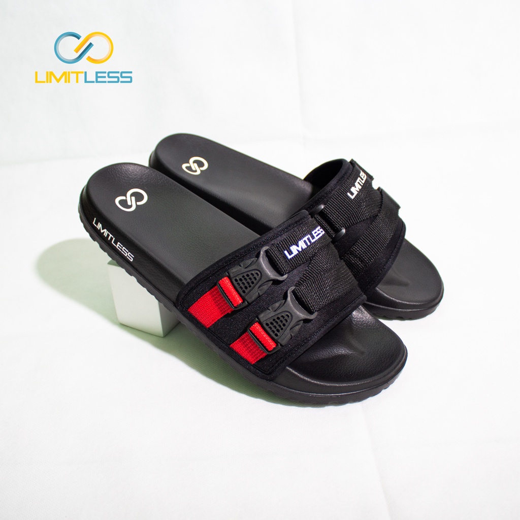 Sandal Selop Pria Casual Empuk Sendal Pria Slide Hitam Santai Sendal Cowok Anti Slip Sandal Laki-Laki