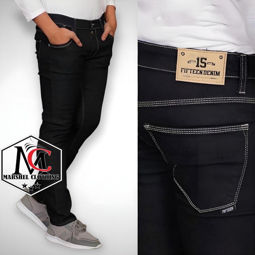 RCL - FIFTEEN DENIM - Celana Jeans Pria Slim Fit Streetch Original / Celana Cowok / Jeans Cowok / Celana Jeans Pria Skinny Slim Fit Panjang Abu Stone