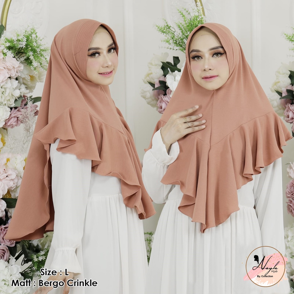 Kerudung Instan Model Zavira Crinkle Airflow Premium Jilbab Bergo Pet Airflow Anti Kusut Nayla Hija'b