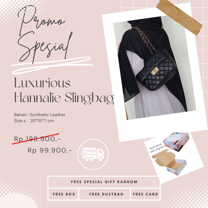 Black Series - Luxurious - Alfisabags - Korean Slingbag - FREE BOX (READY SIAP KIRIM BISA COD) TAS C