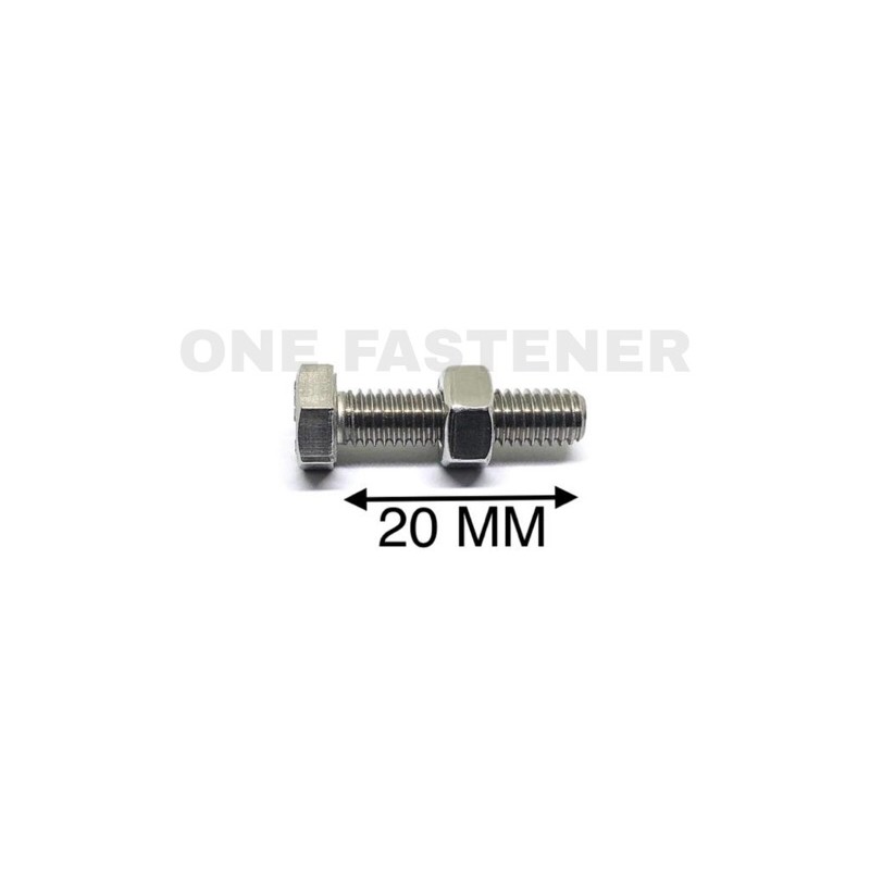 Baut Mur M6x20 Stainless Steel Anti Karat Bolt Sus 304 Baut 10