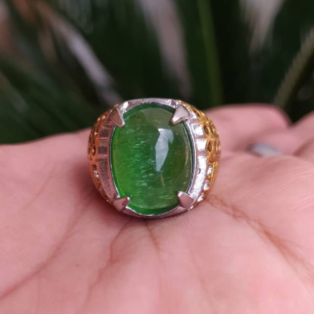 Cincin batu akik Jamrud kalimantan (N)