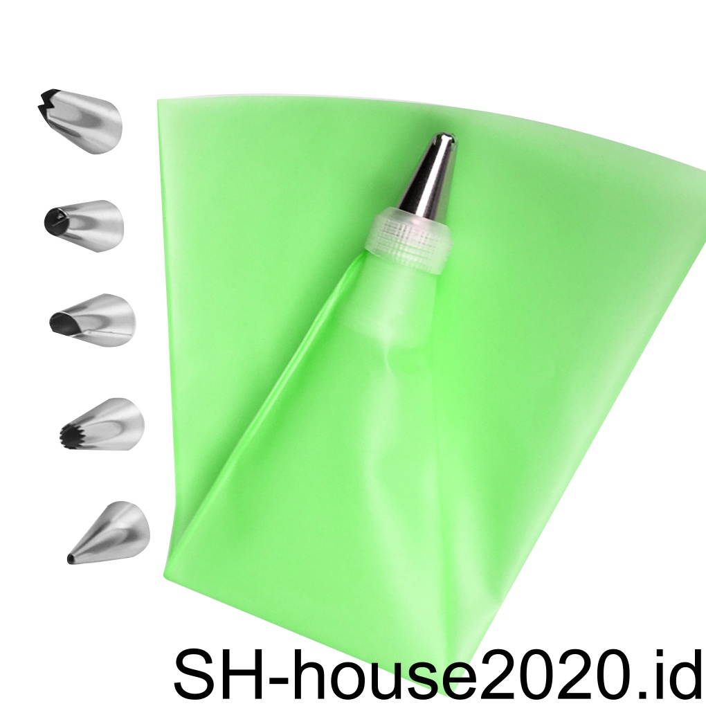 (house2020) 8 / 16pcs / Set Kantong Piping Bag Silikon Reusable Untuk Dekorasi Kue / Pastry DIY