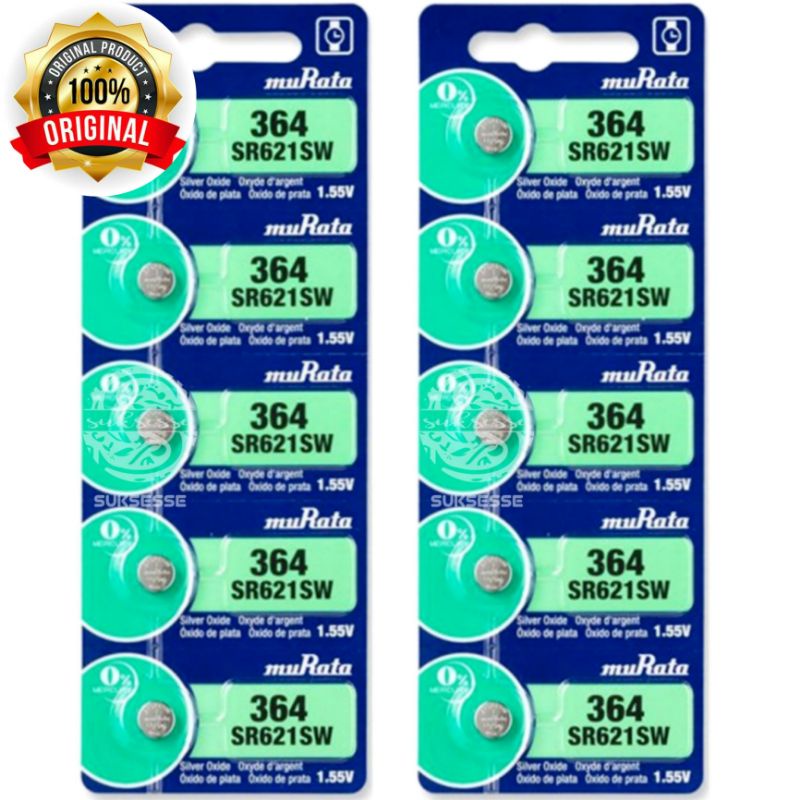 BATERAI JAM TANGAN MURATA SR621SW 364 / SONY MURATA ORIGINAL SR621SW 364 / BATERAI JAM TANGAN UKURAN 621 / BATERAI JAM TANGAN UKURAN 364 / 602 SR60 V364 D364 SR621W SR621SW LR621