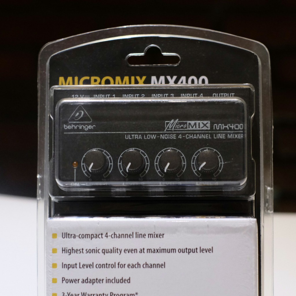Mixer Audio Behringer MicroMIX MX400 Ultra Low Noise 4-Channel