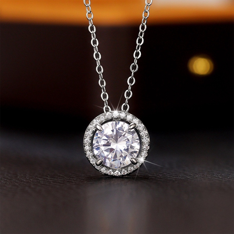 Kalung Liontin Kristal Cubic Zirconia Untuk Wanita