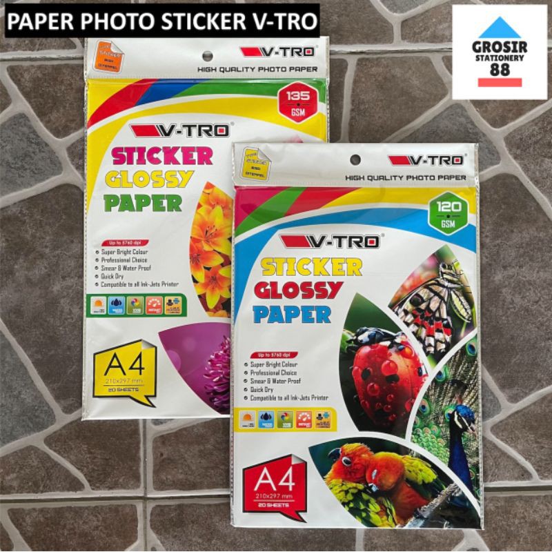 

Paper Photo Kertas Foto Stiker VTRO 120GR 135GR STICKER