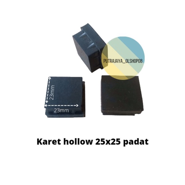 karet hollow 25x25 alas kaki tutup besi hollow 25x25