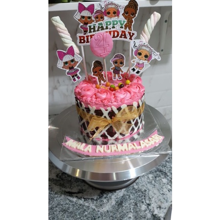 

cake ulang tahun lol coklat pagar 18cm