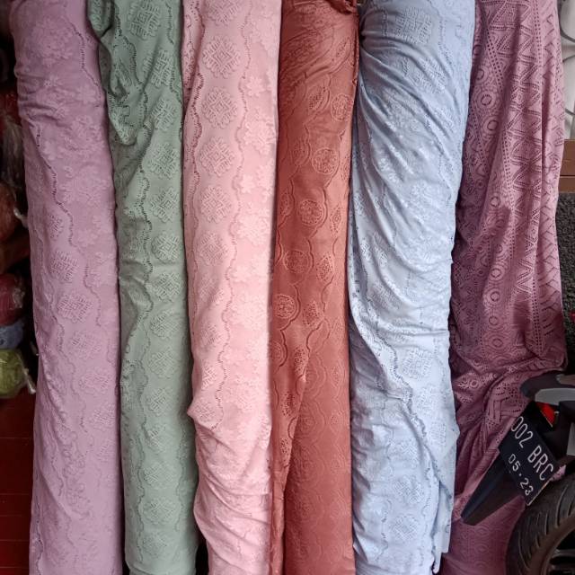 HARGA PER 0.5m Kain/bahan BROKAT RENDA (brokat LACE) ANTIK (LIMITED) full 100% cotton dan renda Cord