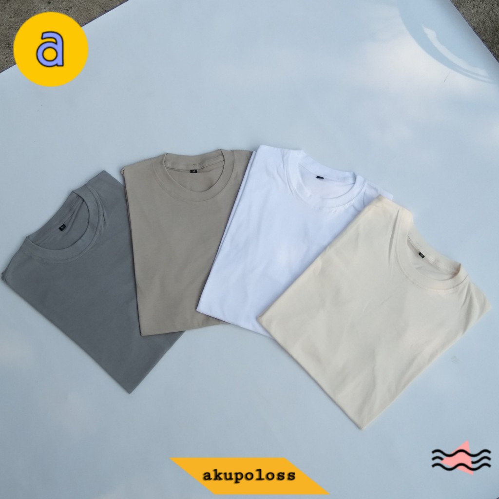 BAJU POLOS WARNA PUTIH CREAM ABU SEDANG COKELAT MUDA BAJU POLOS WARNA PUTIH CREAM ABU SEDANG COKELAT MUDA