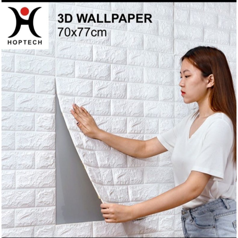 Wallpaper dinding foam 3D ukuran 77x70