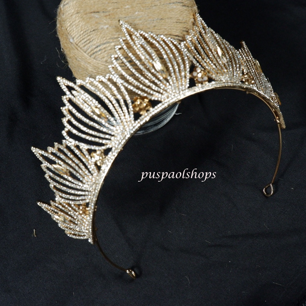 MAHKOTA TIARA ZIRCON KERANG MAHKOTA PENGANTIN