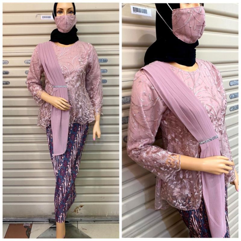 KEBAYA AURORA SELENDANG  - STELAN KEBAYA MODERN - KEBAYA CANTIK - KEBAYA MODERN - KEBAYA PESTA