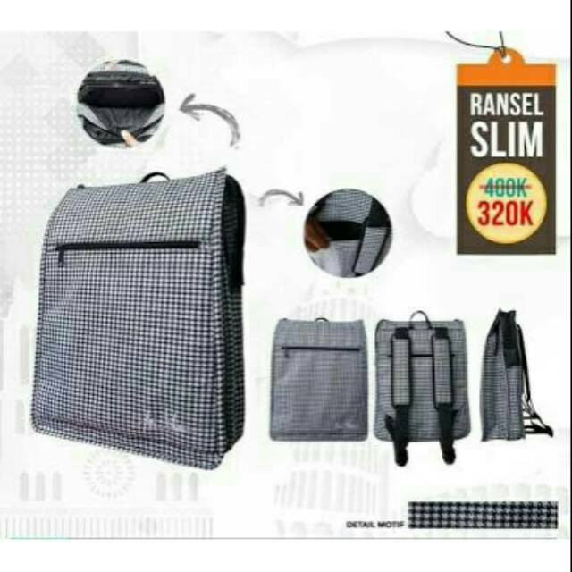 DISKON Tas Ransel Asma Nadia motif Kotak / Backpack Asma Nadia