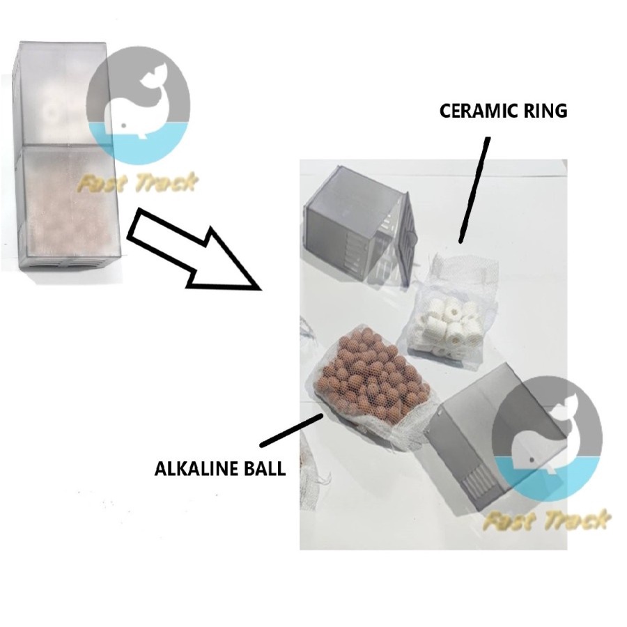 Filter Gantung Aquarium plus UV JENECA XP U5 INCLUDE 2 MEDIA FILTER