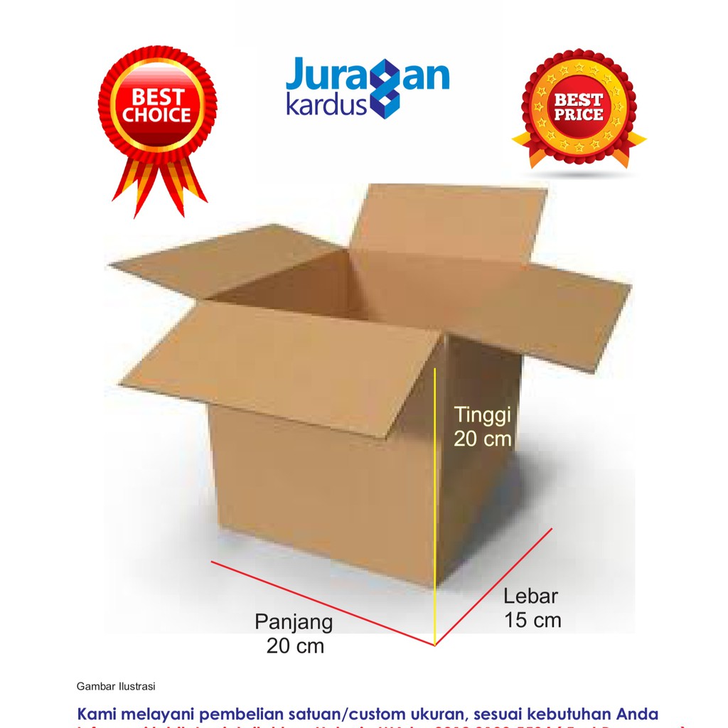 

Kardus Polos 20x15x20 cm