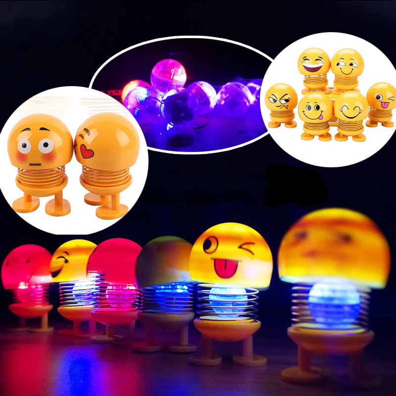 Antop！LED Mainan Emoji Emoticon Doll Dashboard Mobile Goyang