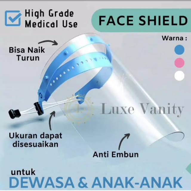 Face Shield High Grade Dewasa dan Anak / Pelindung Wajah APD