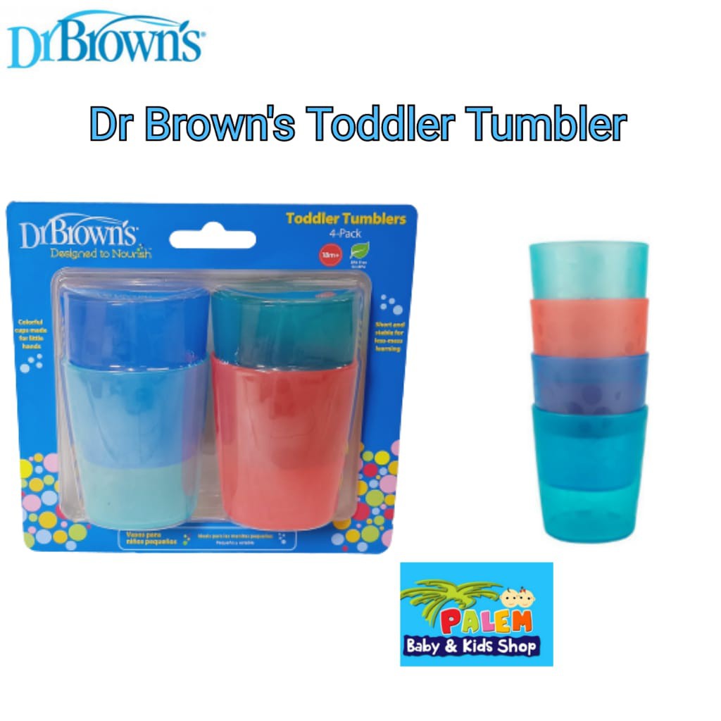 Dr.Brown's TF018 Toddler Tumblers/Gelas makan bayi isi 4 Pack