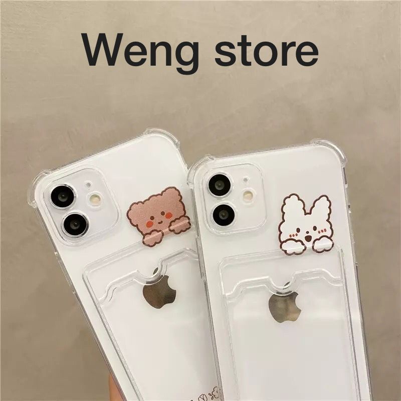 Tpu Case Clear Motif Kelinci Slot Kartu For Tipe Vivo Y12 Y15 Y17 Y33S Y21S Y20 Y12S Y15S Y01 V23 5G