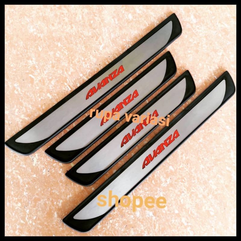 sill plate silplate samping pintu mobil toyota all new avanza 2022 2023 lampu led biru