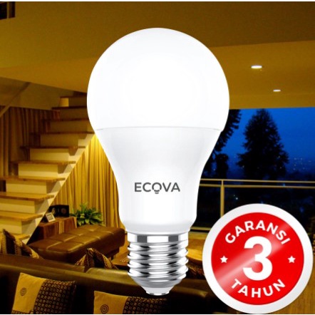 ECOVA Lampu LED Bohlam 5W 5 Watt 5 Watt Putih E27 Bulb A GARANSI