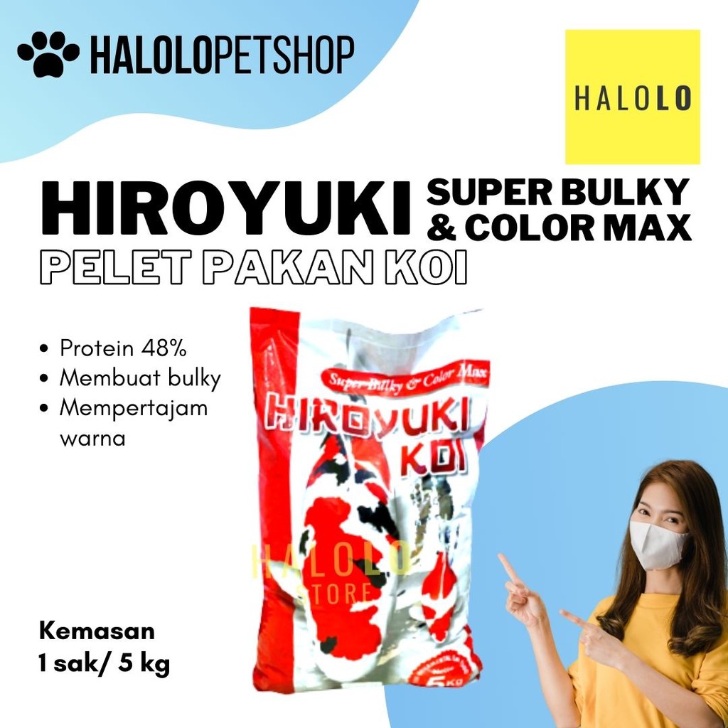 Pakan Ikan KOI HIROYUKI Super Bulky and Color Max SIZE S M L Merah 5KG
