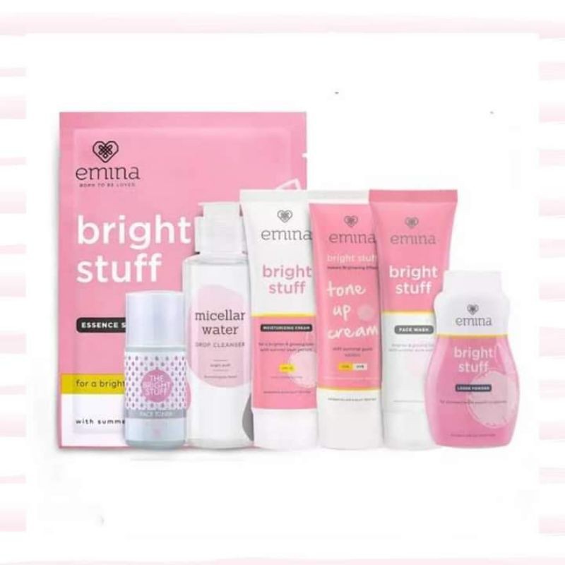 ❤️EMINA BRIGHT STUFF SERIES ❤️ PENCERAH EMINA FACIAL WASH MOISTRIZER LOOSE POWDER MASKER MICELLAR