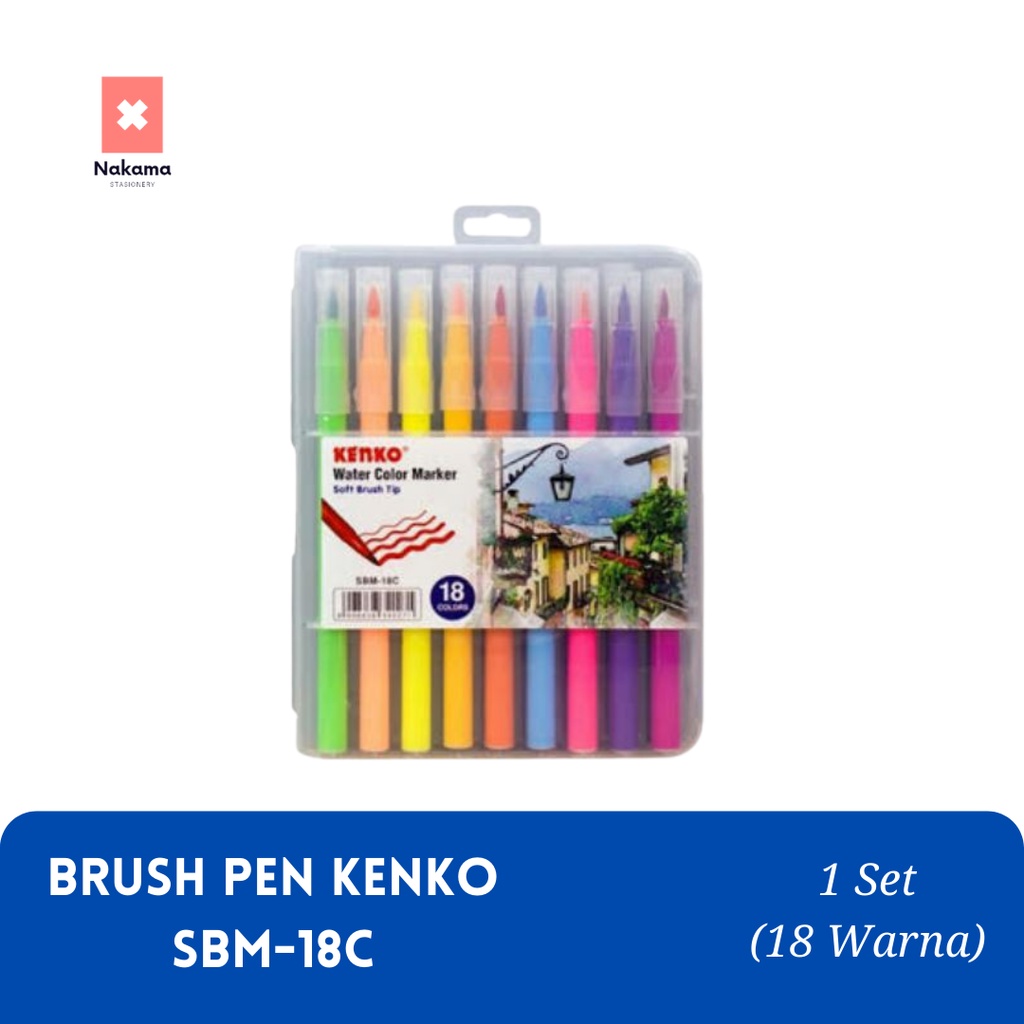 

BRUSH PEN KENKO 18 WARNA SPIDOL BRUSH PEN SBM-18C