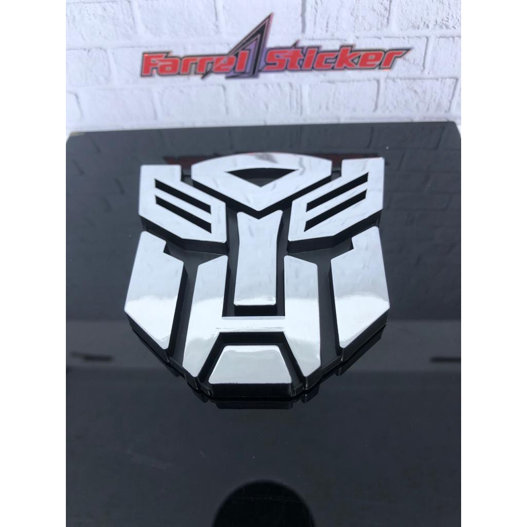 sticker Stiker Emblem / Badge Motif Transformers 3D