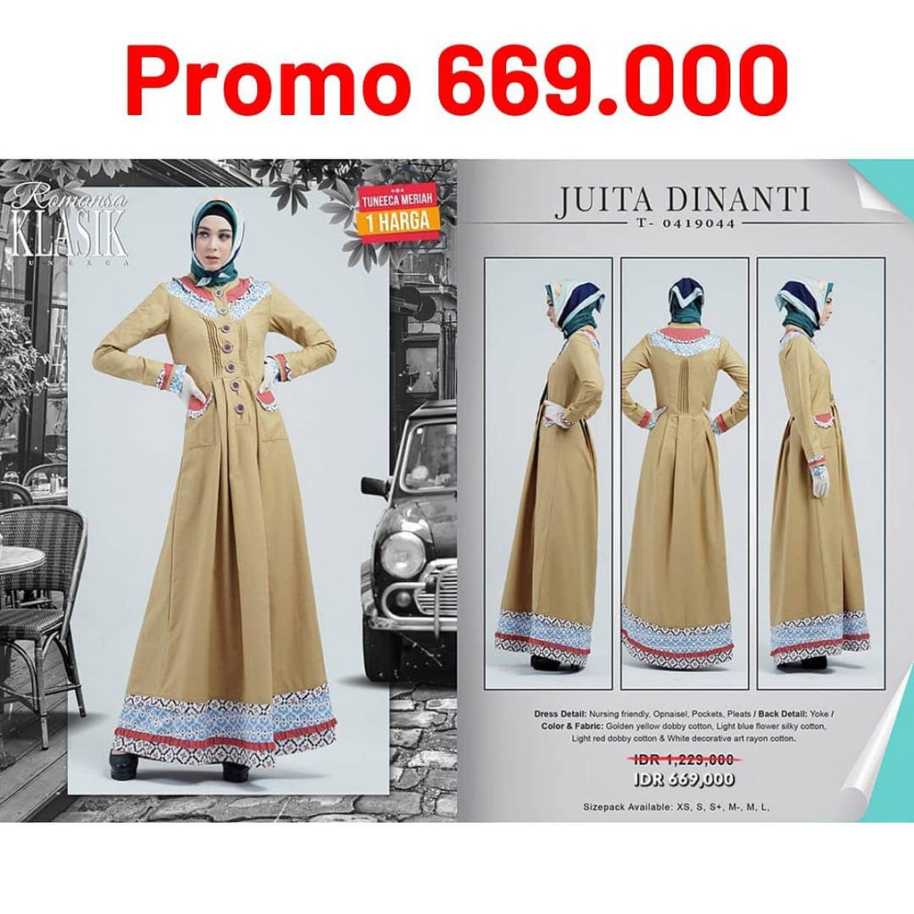 SATU HARGA GAMIS TUNEECA ROMANSA KLASIK GESER GAMBAR UNTUK KODE
