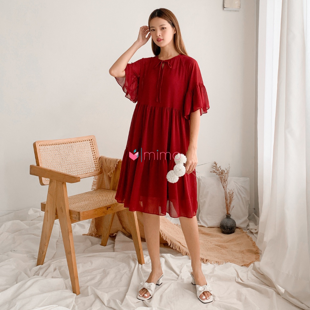 Meiling Maroon Dress (Christmast Collection )