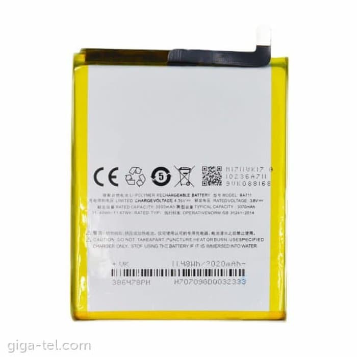 Baterai Battery Batre Original MEIZU M6 5.2 Inchi BA711 , BA-711