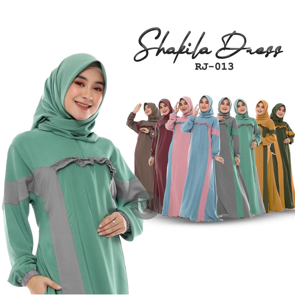 Gamis Shakila Premium kode RJ-013 by RJ Collection