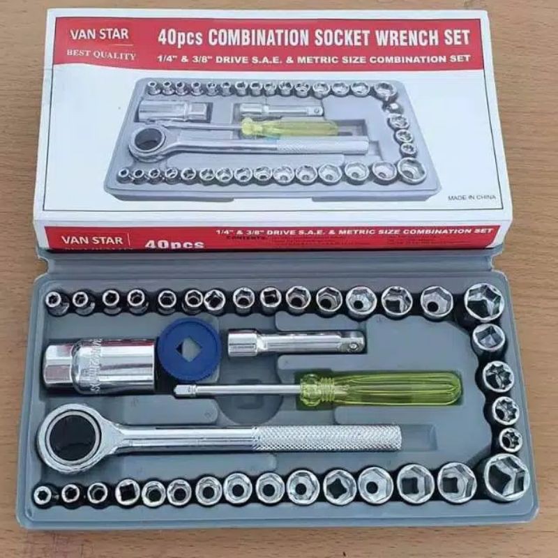 Kunci Shock Set Bengkel Komplit Isi 40 In 1 Tool Box Kunci Sok