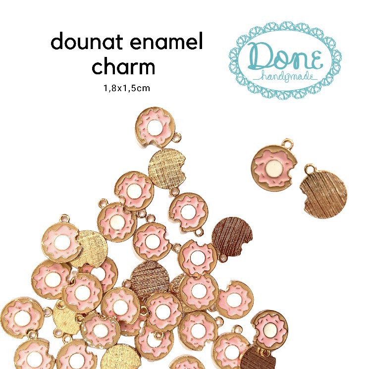 Charm enamel donat enamel charm aksesoris pernak pernik kerajinan