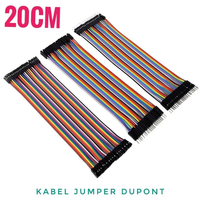 KABEL JUMPER CABLE DUPPONT DUPONT Untuk Arduino Breadboard isi 20 Helai Panjang 20 CM