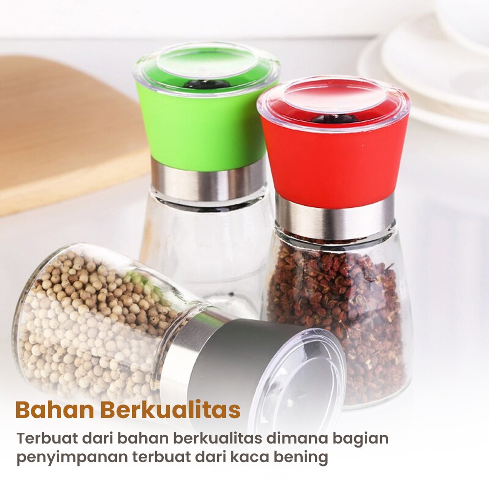 Penggiling Lada Manual Pepper Grinder Tempat Penyimpanan Lada Bubuk