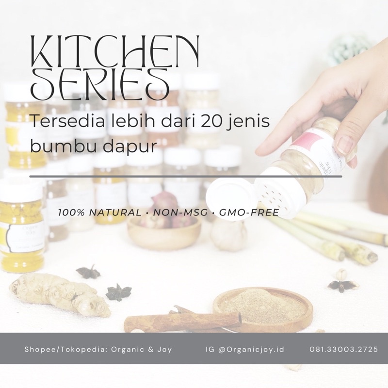 Organic&amp;Joy• Bumbu Tabur All Variant/ Kitchen Series (bumbu dapur tabur,lada,paprika,pala,jahe,kunyit,serai dll)