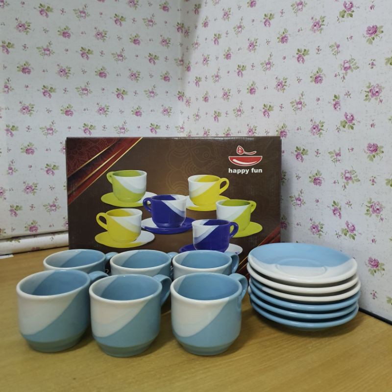 Cup & Saucer Rainbow Happy Fun