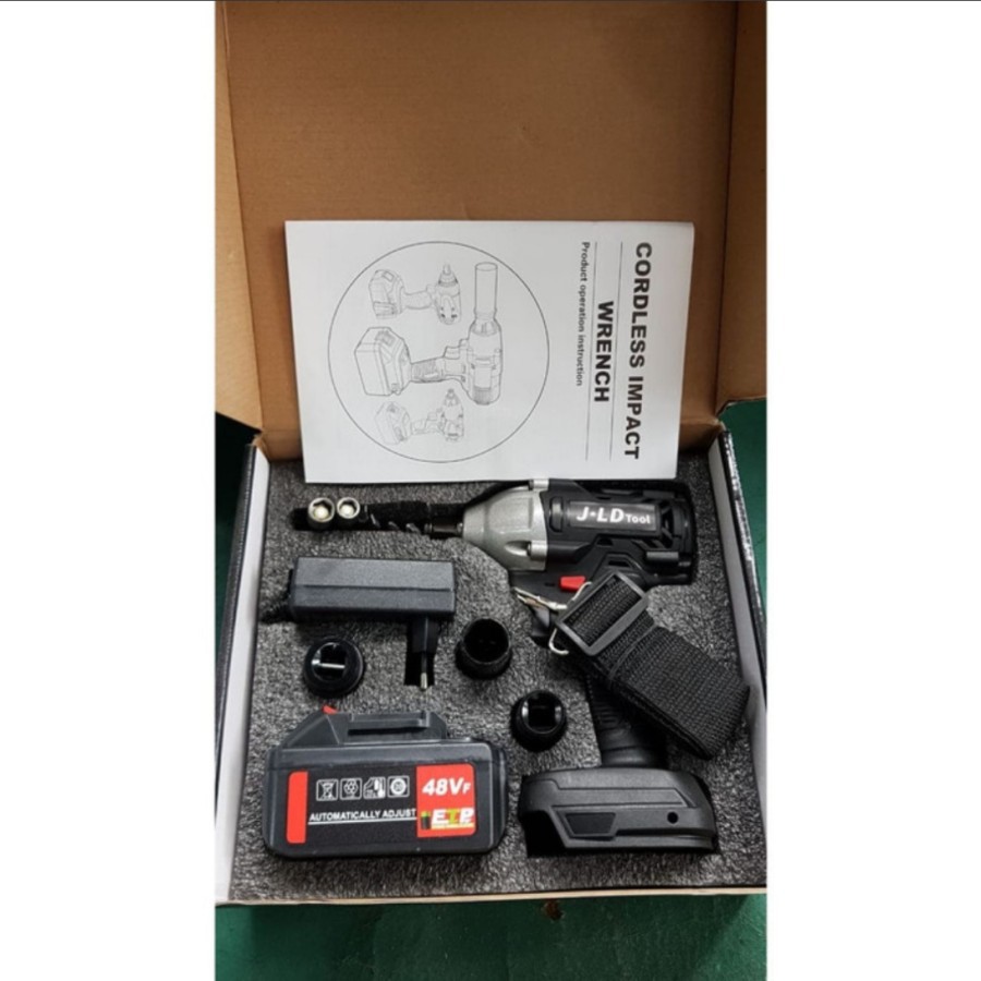 Cordless Impact Wrench 48V Brushless JLD 48S Bor Obeng Kunci 48 Volt