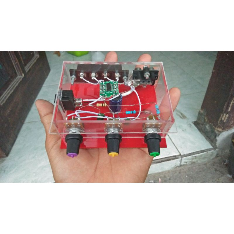 amplifier mini dengan box akrilik
