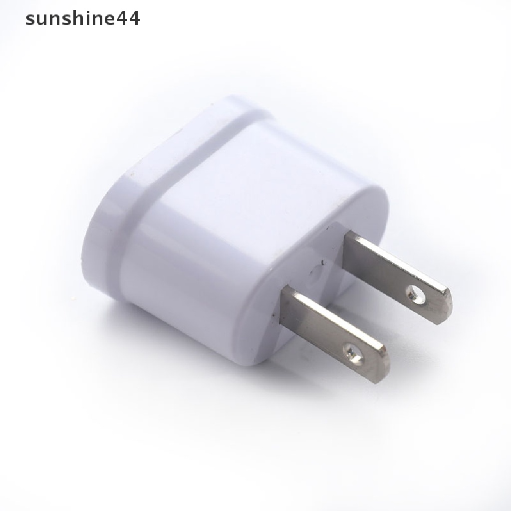 Sunshine Adapter Konverter Plug US Ke EU Bentuk Bulat &amp; Flat Dual Fungsi