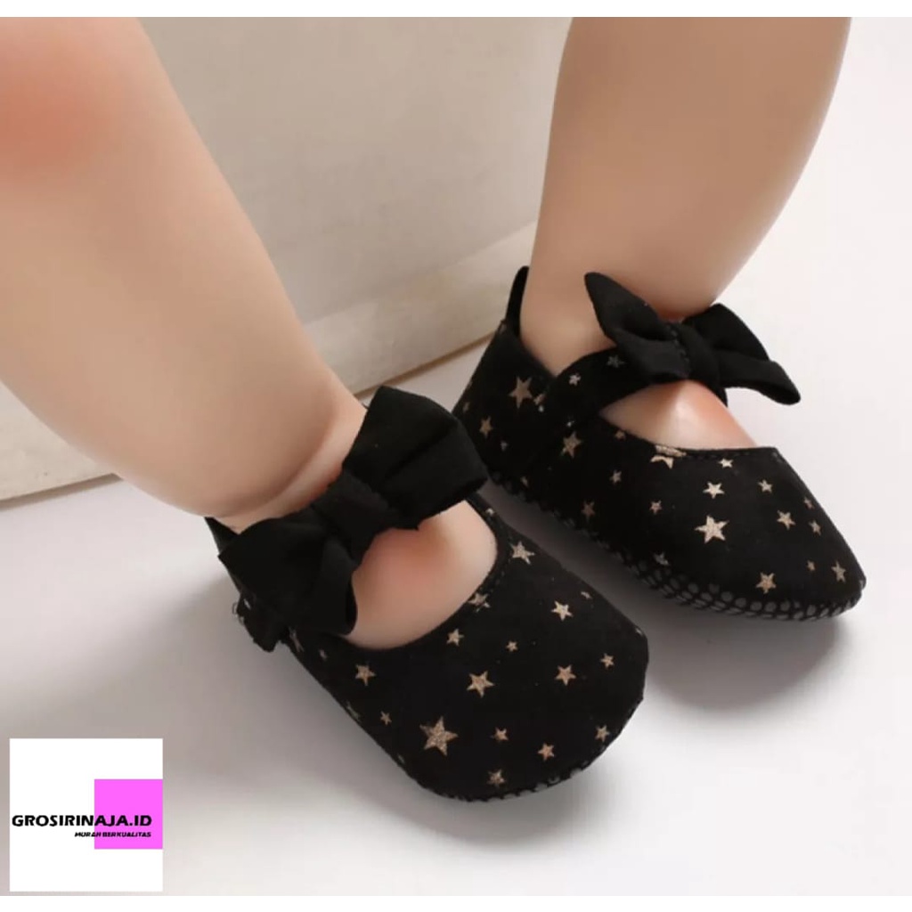 Sepatu Bayi Perempuan Motif Bintang-Prewalker Anak 0-14 Bulan