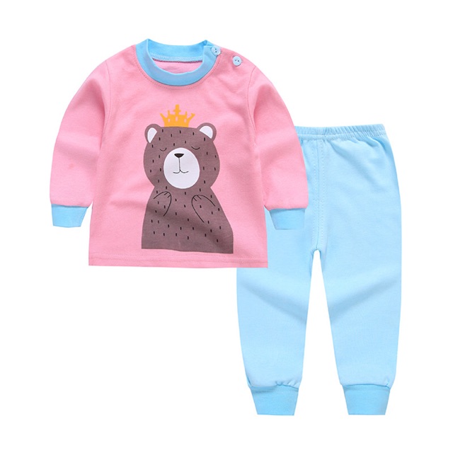 Setelan Piyama Anak - Pink Bear